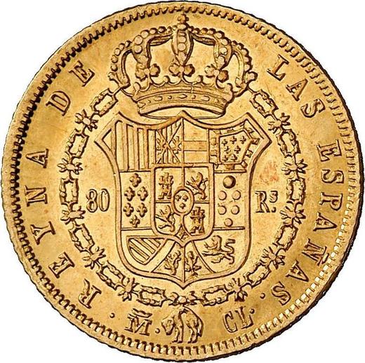 Rewers monety - 80 réales 1841 M CL - cena złotej monety - Hiszpania, Izabela II