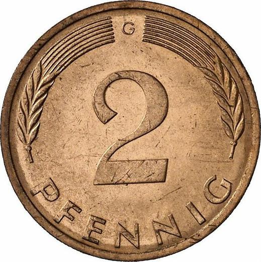 Аверс монеты - 2 пфеннига 1972 года G - цена  монеты - Германия, ФРГ