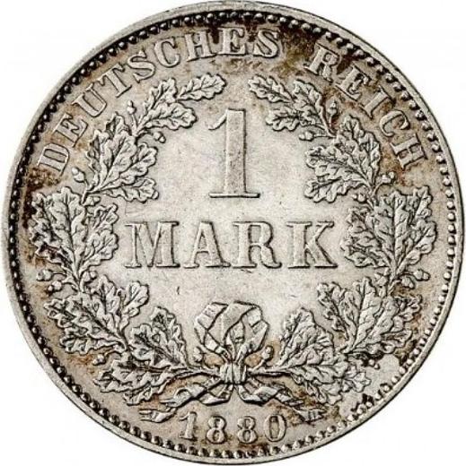 Awers monety - 1 marka 1880 H "Typ 1873-1887" - cena srebrnej monety - Niemcy, Cesarstwo Niemieckie