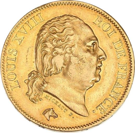 Obverse 40 Francs 1823 A "Type 1816-1824" Paris - France, Louis XVIII