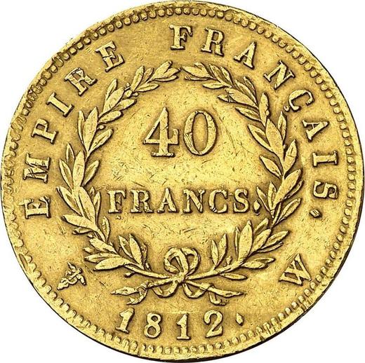 Rewers monety - 40 franków 1812 W "Typ 1809-1813" Lille - Francja, Napoleon I