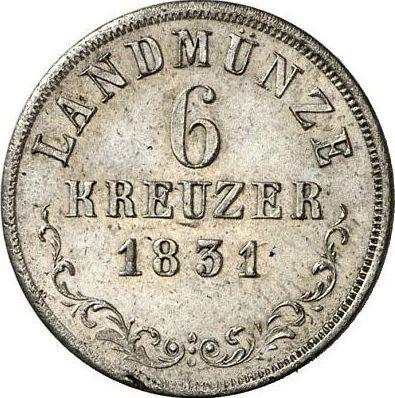Revers 6 Kreuzer 1831 L - Silbermünze Wert - Sachsen-Meiningen, Bernhard II
