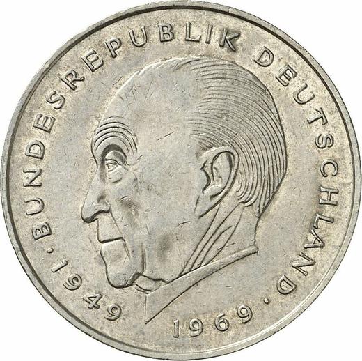 Anverso 2 marcos 1983 F "Konrad Adenauer" - valor de la moneda  - Alemania, RFA