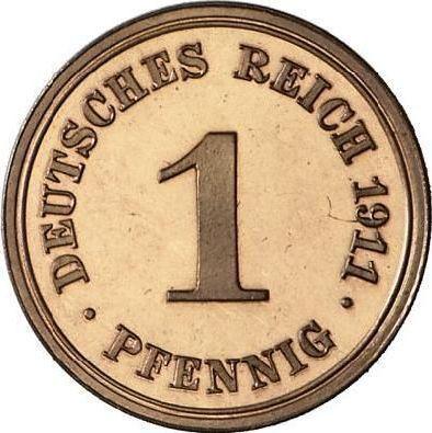 Аверс монеты - 1 пфенниг 1911 года E "Тип 1890-1916" - цена  монеты - Германия, Германская Империя