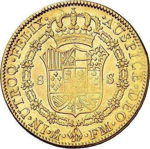 Реверс монеты - 8 эскудо 1799 года Mo FM - цена золотой монеты - Мексика, Карл IV