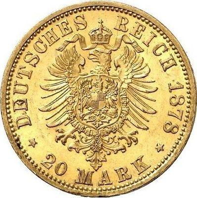Reverso 20 marcos 1878 A "Prusia" - valor de la moneda de oro - Alemania, Imperio alemán