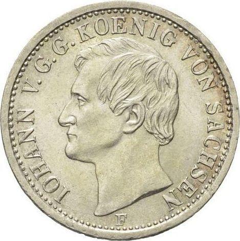 Anverso 1/6 tálero 1860 F - valor de la moneda de plata - Sajonia, Juan