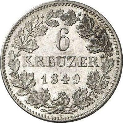 Реверс монеты - 6 крейцеров 1849 года - цена серебряной монеты - Бавария, Максимилиан II
