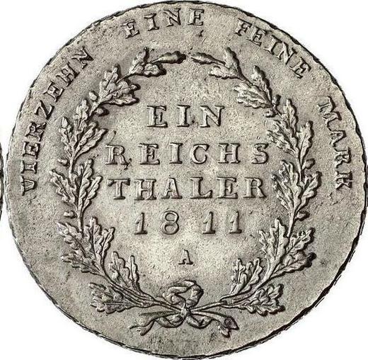 Реверс монеты - Талер 1811 года A - цена серебряной монеты - Пруссия, Фридрих Вильгельм III