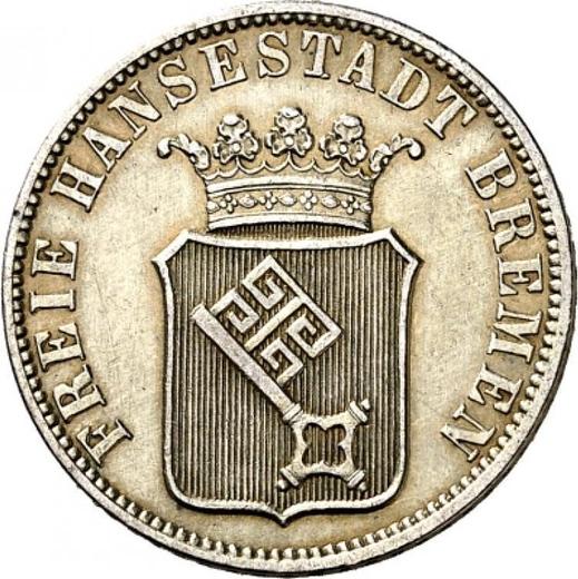 Avers 12 Grote 1859 - Silbermünze Wert - Bremen, Freie Hansestadt