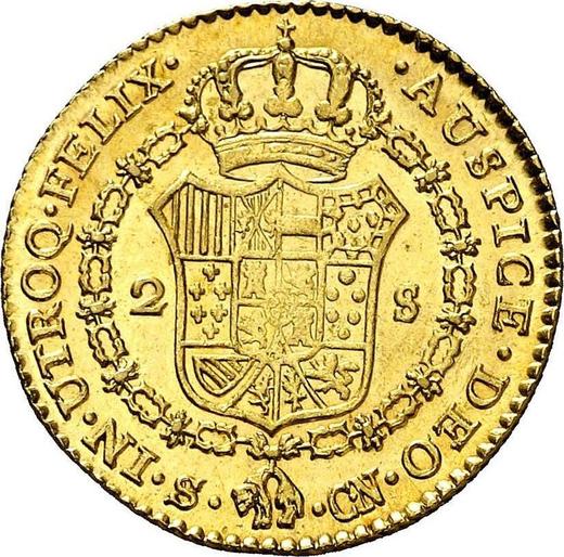 Reverse 2 Escudos 1797 S CN - Gold Coin Value - Spain, Charles IV