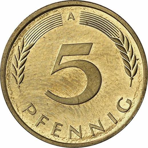 Anverso 5 Pfennige 1997 A - valor de la moneda  - Alemania, RFA