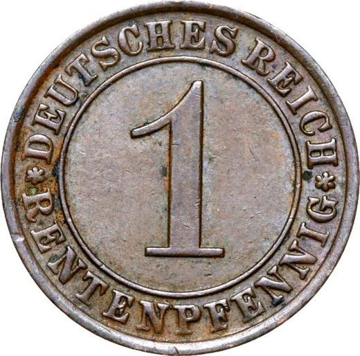 Obverse 1 Rentenpfennig 1923 G -  Coin Value - Germany, Weimar Republic