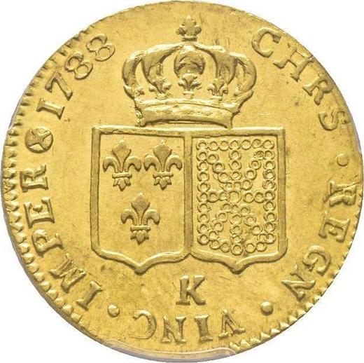 Реверс монеты - Двойной луидор 1788 года K Бордо - цена золотой монеты - Франция, Людовик XVI