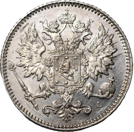 Аверс монеты - 25 пенни 1899 года L - цена серебряной монеты - Финляндия, Великое княжество