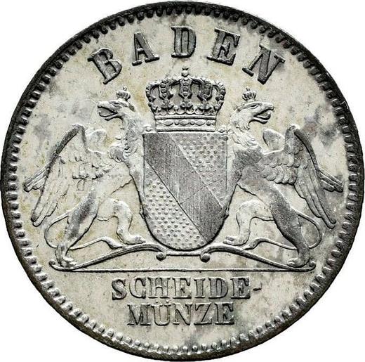 Awers monety - 3 krajcary 1870 - cena srebrnej monety - Badenia, Fryderyk I
