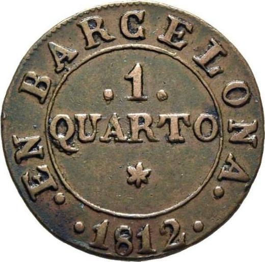 Реверс монеты - 1 куарто 1812 года - цена  монеты - Испания, Жозеф Бонапарт