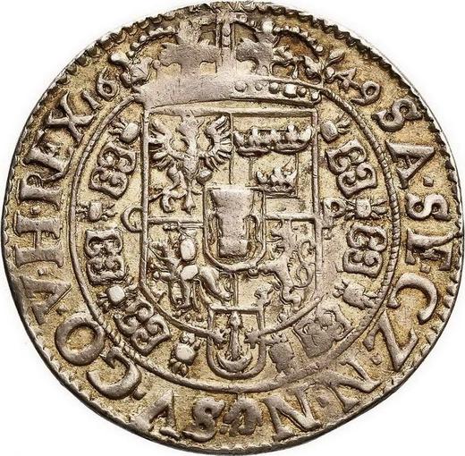Reverso Medio tálero 1649 GP "Retrato ancho" - valor de la moneda de plata - Polonia, Juan II Casimiro