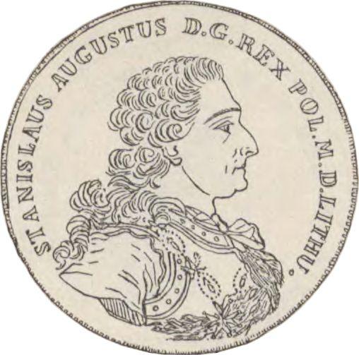 Аверс монеты - Пробный Талер 1766 года FS Широкий портрет - цена серебряной монеты - Польша, Станислав II Август