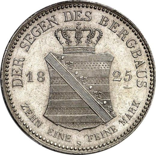 Реверс монеты - Талер 1825 года S "Горный" - цена серебряной монеты - Саксония-Альбертина, Фридрих Август I