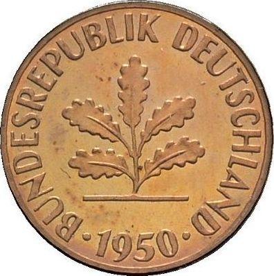 Reverso 1 Pfennig 1950 D - valor de la moneda  - Alemania, RFA