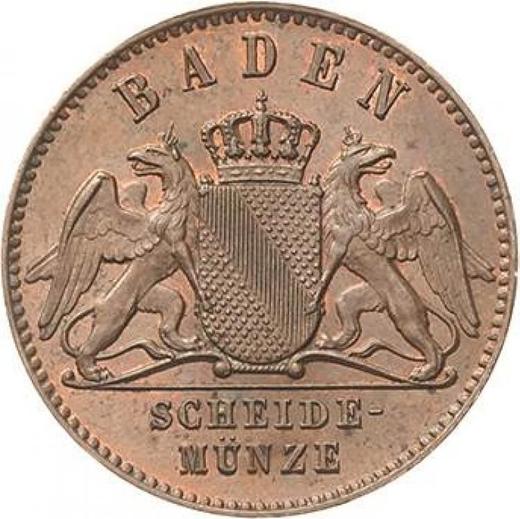 Аверс монеты - 1 крейцер 1869 года - цена  монеты - Баден, Фридрих I