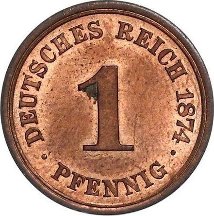 Anverso 1 Pfennig 1874 A "Tipo 1873-1889" - valor de la moneda  - Alemania, Imperio alemán