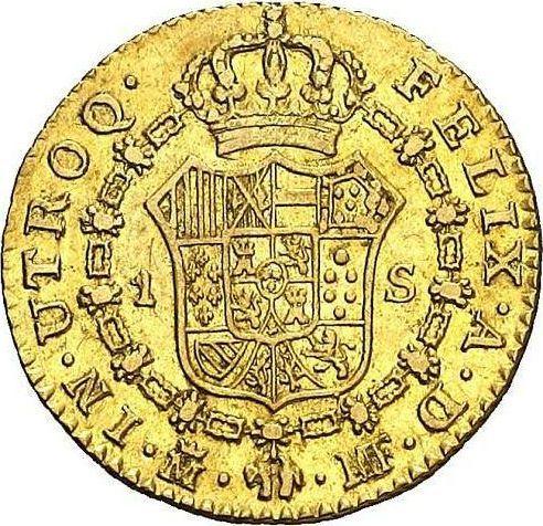 Reverse 1 Escudo 1799 M MF - Gold Coin Value - Spain, Charles IV