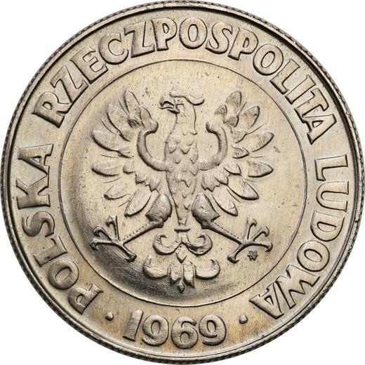 Аверс монеты - Пробные 10 злотых 1969 года MW "30 лет Польской Народной Республики" Никель - цена  монеты - Польша, Народная Республика