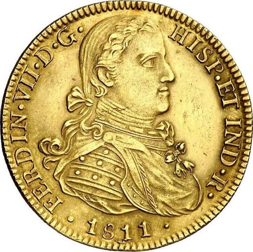 Аверс монеты - 8 эскудо 1811 года Mo HJ - цена золотой монеты - Мексика, Фердинанд VII