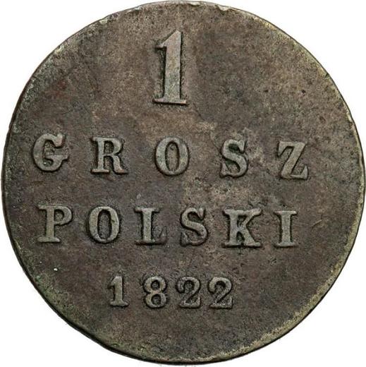 Reverso 1 grosz 1822 IB "Cola larga" - valor de la moneda  - Polonia, Zarato de Polonia