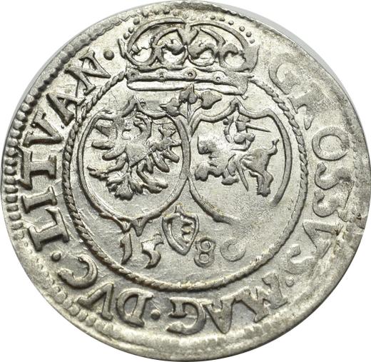 Rewers monety - 1 grosz 1580 "Litwa" - cena srebrnej monety - Polska, Stefan Batory