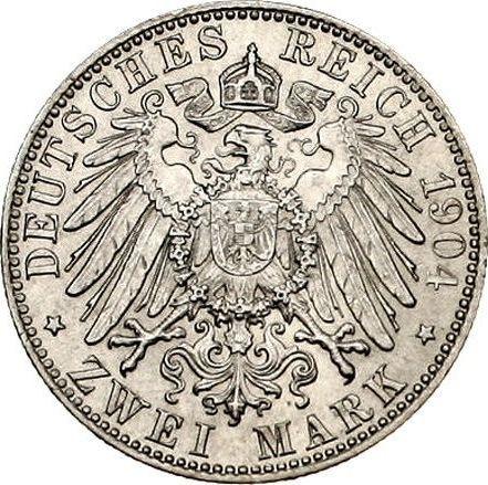 Reverso 2 marcos 1904 D "Bavaria" - valor de la moneda de plata - Alemania, Imperio alemán