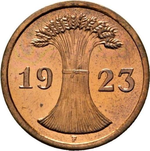Reverso 2 Rentenpfennigs 1923 F - valor de la moneda  - Alemania, República de Weimar