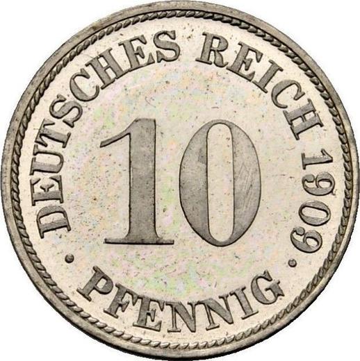 Аверс монеты - 10 пфеннигов 1909 года F "Тип 1890-1916" - цена  монеты - Германия, Германская Империя