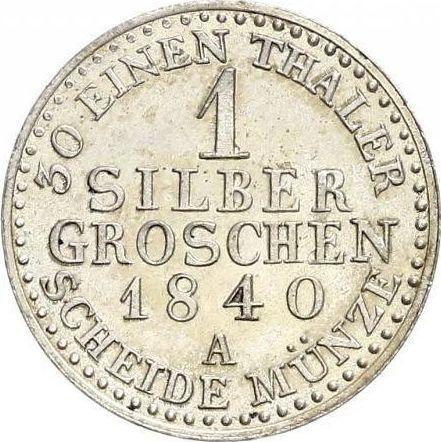 Reverso 1 Silber Groschen 1840 A - valor de la moneda de plata - Sajonia-Weimar-Eisenach, Carlos Federico 