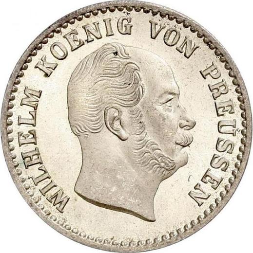 Аверс монеты - 2 1/2 серебряных гроша 1861 года A - цена серебряной монеты - Пруссия, Вильгельм I