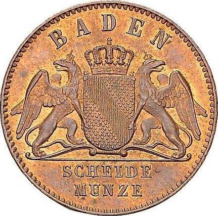 Obverse Kreuzer 1865 -  Coin Value - Baden, Frederick I