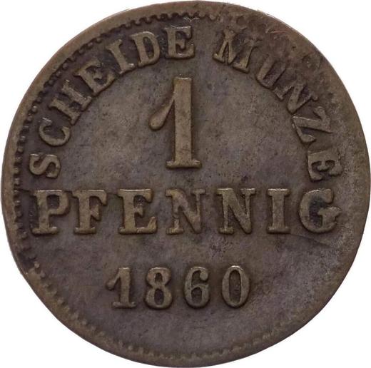 Rewers monety - 1 fenig 1860 - cena  monety - Hesja-Darmstadt, Ludwik III