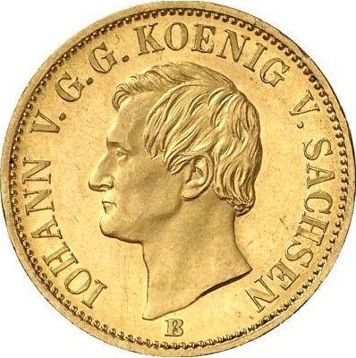 Аверс монеты - 1 крона 1870 года B - цена золотой монеты - Саксония-Альбертина, Иоганн