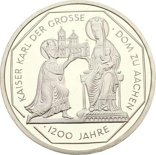 Аверс монеты - 10 марок 2000 года D "Карл Великий" - цена серебряной монеты - Германия, ФРГ