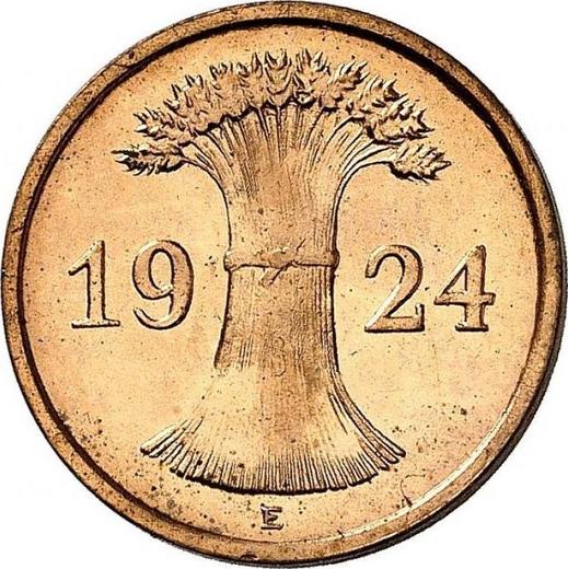 Реверс монеты - 1 рентенпфенниг 1924 года E - цена  монеты - Германия, Bеймарская республика