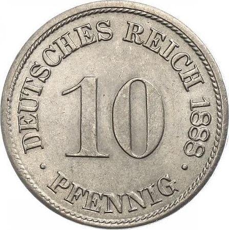 Аверс монеты - 10 пфеннигов 1888 года D "Тип 1873-1889" - цена  монеты - Германия, Германская Империя