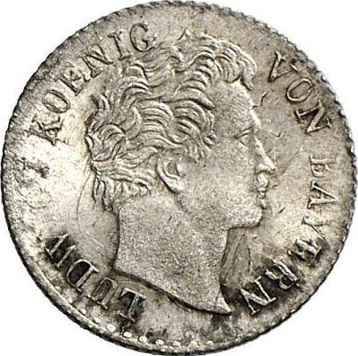 Awers monety - 1 krajcar 1836 - cena srebrnej monety - Bawaria, Ludwik I
