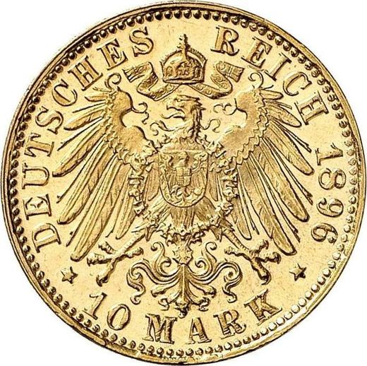 Rewers monety - 10 marek 1896 D "Bawaria" - cena złotej monety - Niemcy, Cesarstwo Niemieckie