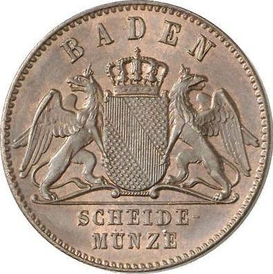 Аверс монеты - 1 крейцер 1870 года - цена  монеты - Баден, Фридрих I