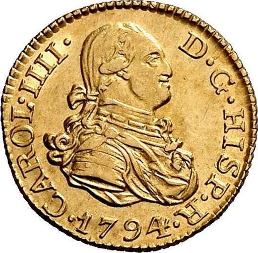 Obverse 1/2 Escudo 1794 M MF - Gold Coin Value - Spain, Charles IV