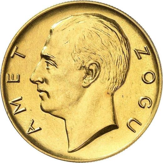 Awers monety - 100 franga ari 1926 R Bez gwiazd - cena złotej monety - Albania, Ahmed ben Zogu