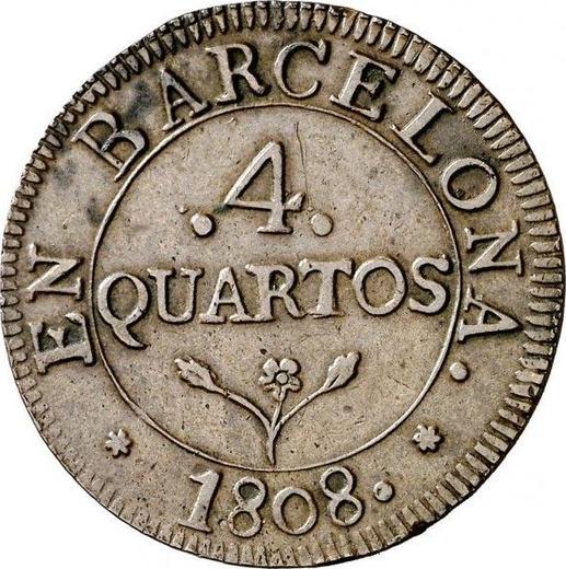 Reverso 4 cuartos 1808 - valor de la moneda  - España, José I Bonaparte