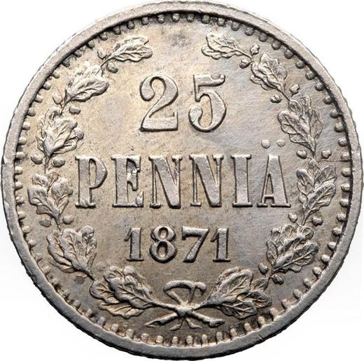 Reverse 25 Pennia 1871 S - Silver Coin Value - Finland, Grand Duchy